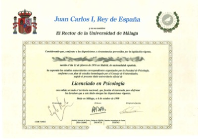 Licenciado en Psicología — Universidad de Málaga